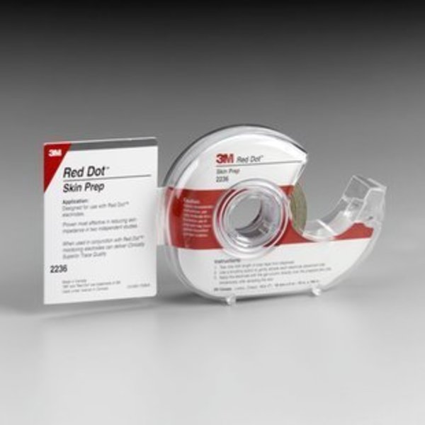 3M Electrode Skin Prep Tape, Red Dot with Dispenser 075 x 196 2236